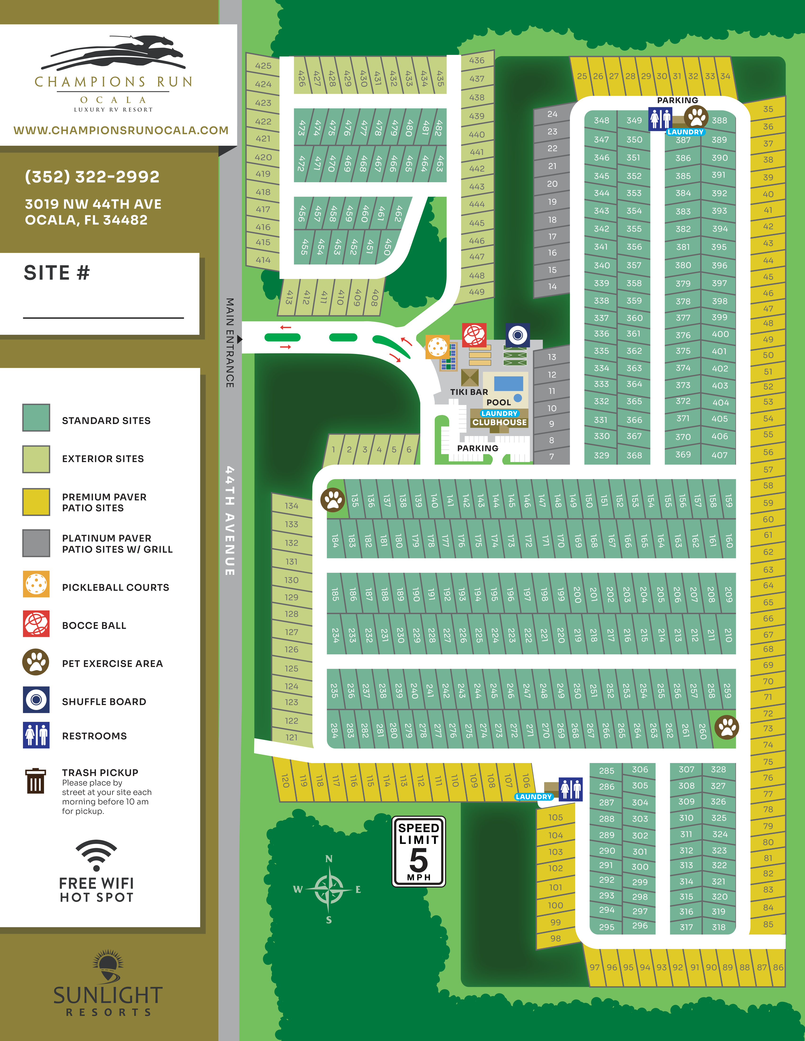 Park Map & Guest Guide For Champions Run RV Resort & Campground